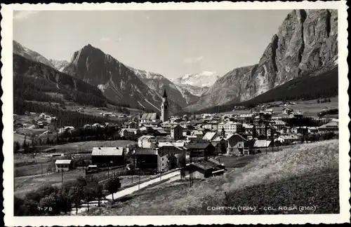 Ak Cortina d'Ampezzo Veneto, Col Rosa, Blick auf den Ort