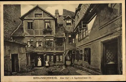 Ak Braunschweig in Niedersachsen, Alter Hof in der Ägydienstraße
