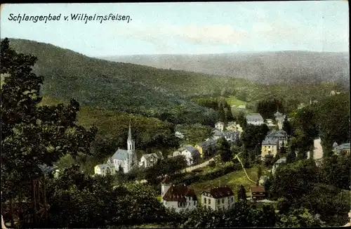 Ak Schlangenbad im Taunus Hessen, Blick vom Wilhelmsfelsen