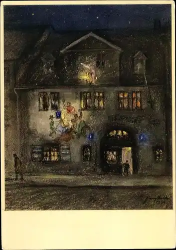 Künstler Ak Saalfeld an der Saale, Blick auf das Loch