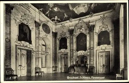 Ak Bruchsal im Kraichgau, Schloss, Fürstensaal