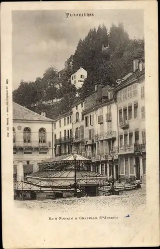 Ak Plombières les Bains Lothringen Vosges, Bain Romain et Chapelle Saint Joseph