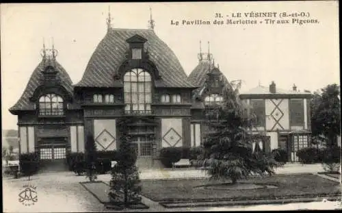 Ak Le Vésinet Yvelines, Pavillon des Merlettes, Tir aux Pigeons