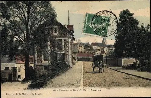 Ak Bièvres Essonne, Rue de Petit Bièvres, Charrette