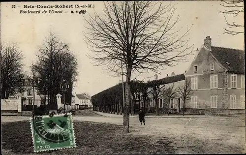 Ak Brie Comte Robert Seine et Marne, Boulevard de l´Ouest