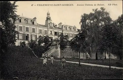 Ak Villeneuve Saint Georges Val de Marne, Ancien Château de Balzac