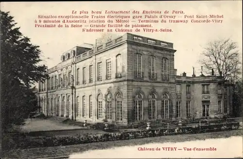 Ak Vitry Val de Marne, Château, Vue d´Ensemble