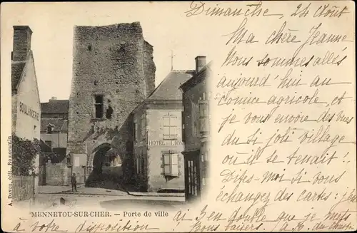 Ak Mennetou sur Cher Loir et Cher, Porte de Ville