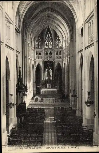 Ak Montoire Loir et Cher, Intérieur de l´Église Saint Laurent