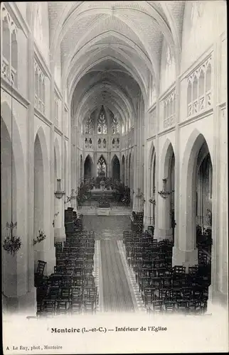 Ak Montoire Loir et Cher, Intérieur de l´Église
