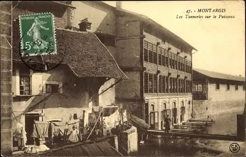 Ak Montargis Loiret, Les Tanneries sur le Puiseaux