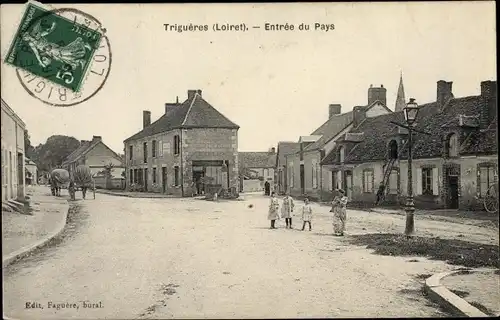 Ak Triguères Loiret, Entrée du Pays