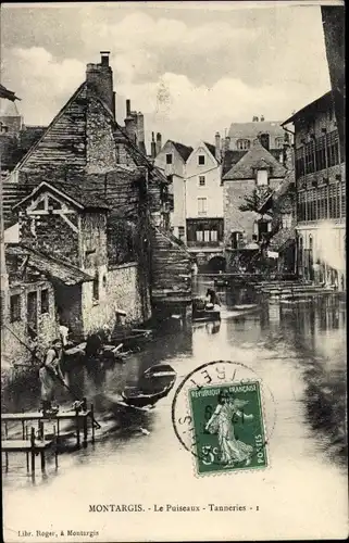 Ak Montargis Loiret, Le Puiseaux, Tanneries