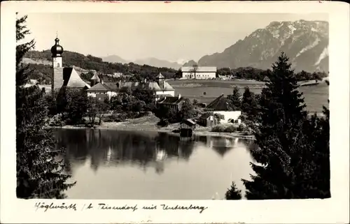 Ak Höglwörth Anger im Rupertiwinkel in Oberbayern, Panorama des Ortes