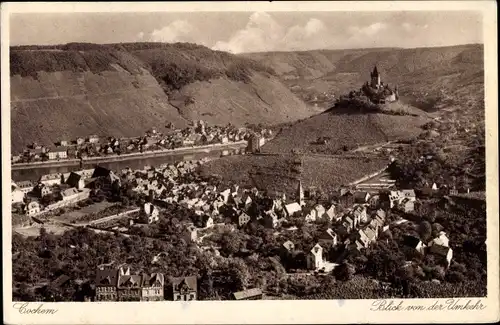Ak Cochem an der Mosel, Blick von der Umkehr, Burg, Ort
