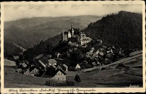 Ak Burg Lauenstein Ludwigsstadt in Oberfranken, Fränkisch-Thüringische Grenzwarte
