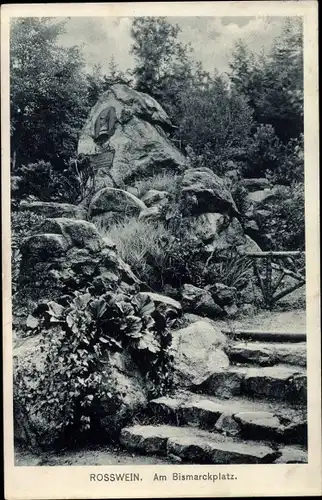 Ak Roßwein in Sachsen, Partie am Bismarckplatz