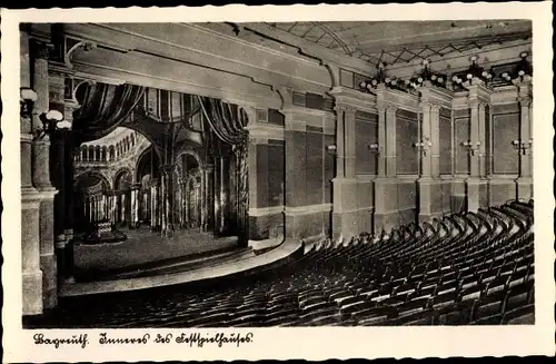 Ak Bayreuth in Oberfranken, Inneres vom Festspielhaus, Bühne