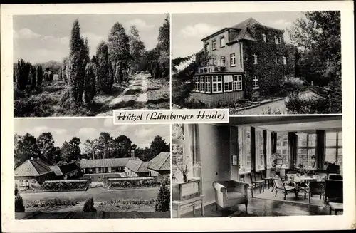 Ak Hützel Bispingen Lüneburger Heide, Immenhof, Außen u. Innenansicht