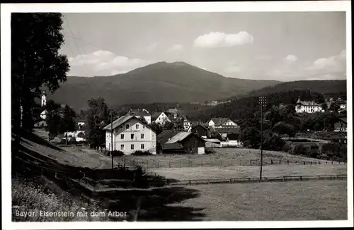 Ak Bayerisch Eisenstein im Bayrischen Wald, Teilansicht mit Arber
