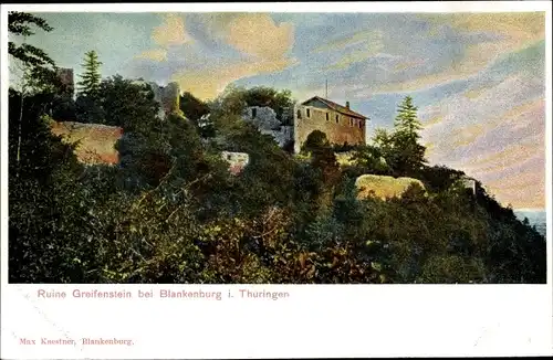 Ak Bad Blankenburg im Thüringer Wald, Ruine Greifenstein