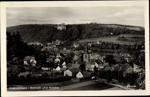 Ak Kranichfeld in Thüringen, Schloss, Kirche, Teilansicht