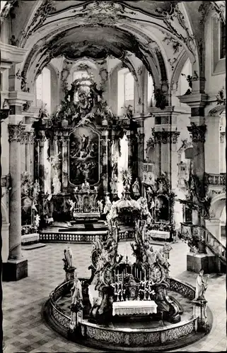 Ak Bad Staffelstein Oberfranken, Inneres der Basilika Vierzehnheiligen