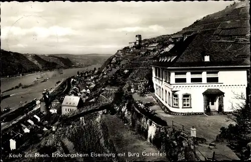 Ak Kaub am Rhein, Erholungsheim Elsenburg, Burg Gutenfels