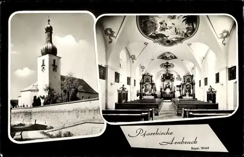 Ak Arnbruck in Bayern, Pfarrkirche, aussen und innen