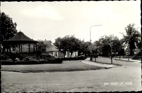 Ak Peize Drenthe Niederlande, Straßenpartie, Pavillon