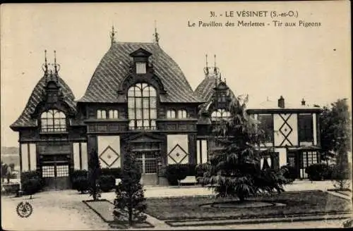 Ak Le Vésinet Yvelines, Pavillon des Merlettes, Tir aux Pigeons