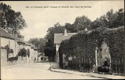 Ak Vaux de Cernay Yvelines, La Fontaîne Saint Thibaut