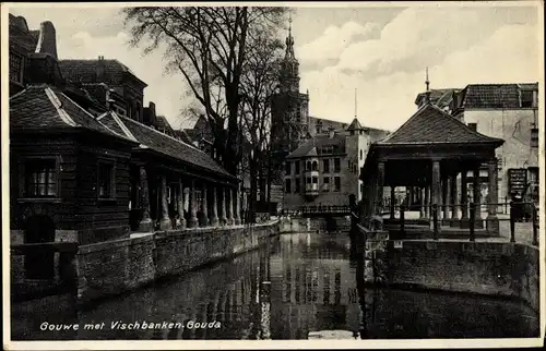 Ak Gouda Südholland Niederlande, Gouwe met Vischbanken