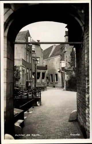 Ak Gouda Südholland Niederlande, Achter de Kerk