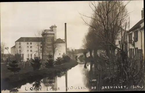 Ak Breuillet Essonne, L´Orge et le Moulin