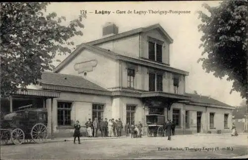 Ak Lagny Seine et Marne, La Gare de Lagny Thorigny Pomponne
