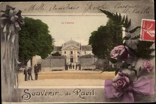 Ak Rueil Hauts-de-Seine, Souvenir, Montage, Fleurs, La Caserne