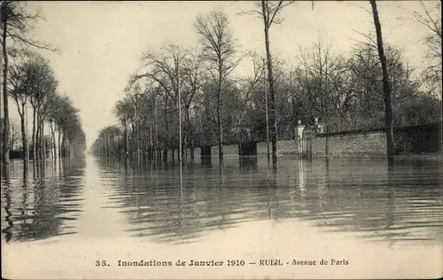 Ak Rueil Hauts-de-Seine, Inondations de Janvier 1910, Avenue de Paris