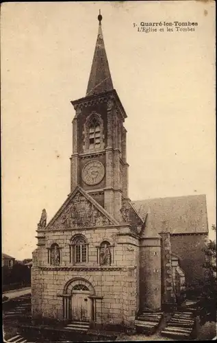 Ak Quarre les Tombes Yonne, L´Église et les Tombes