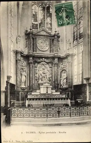 Ak Salbris Loir et Cher, Église Paroissiale, Rétable