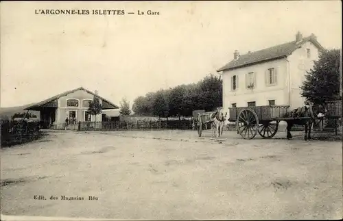 Ak L´Argonne les Islettes Meuse, La Gare