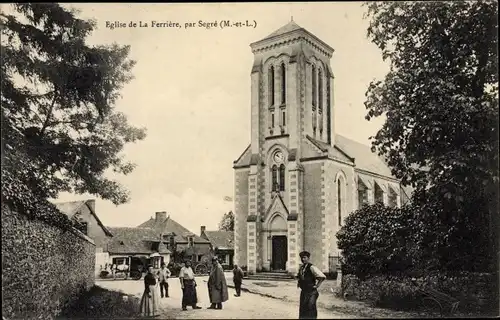 Ak Segré Maine et Loire, Église de la Ferrière