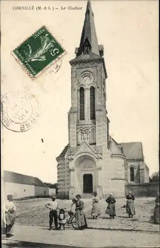 Ak Cornillé-les-Caves Maine-et-Loire, Le Clocher