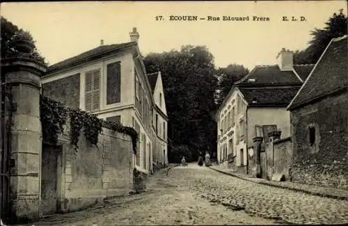 Ak Ecouen Val d’Oise, Rue Edouard Frere