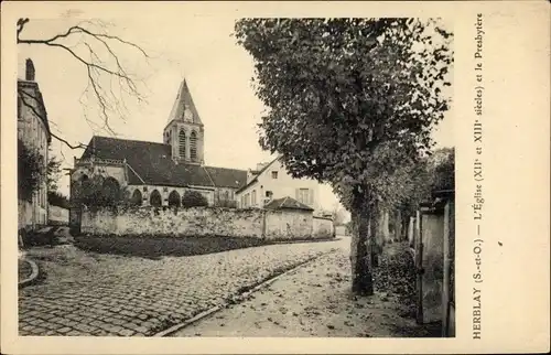 Ak Herblay Val d’Oise, L'Eglise et le Presbytere