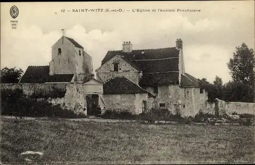Ak Saint Witz Val-d’Oise, L'Eglise et l'ancien Presbytere