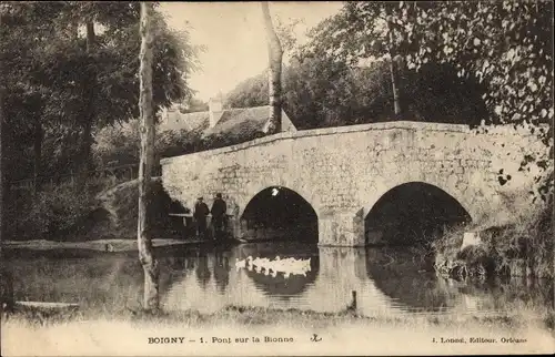 Ak Boigny Loiret, Pont sur la Bionne