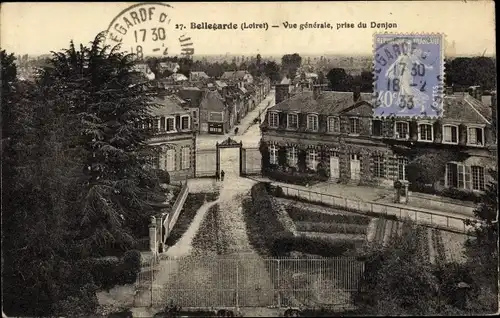 Ak Bellegarde Loiret, Vue Générale prise du Donjon