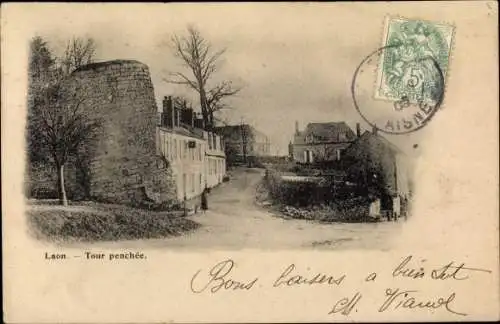 Ak Laon Aisne, Tour Penchée