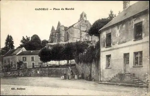 Ak Gandelu Aisne, Place du Marché
